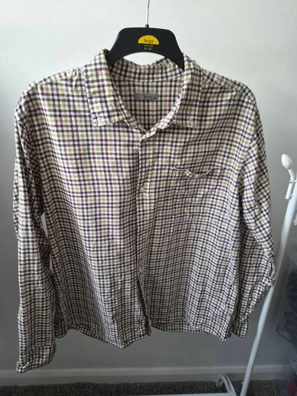 Multicoloured checked long sleeve men's shirt. Size XL by Tu