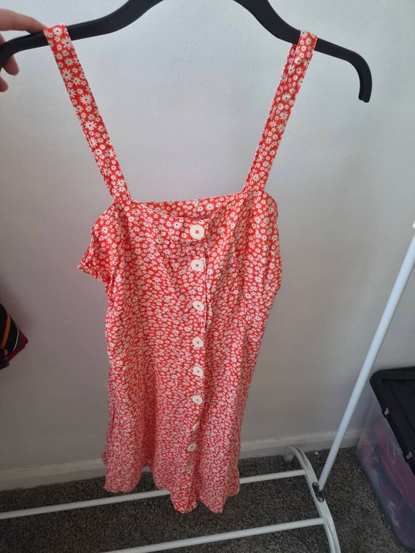 Orange/white floral dress. Size 10 by Peacocks
