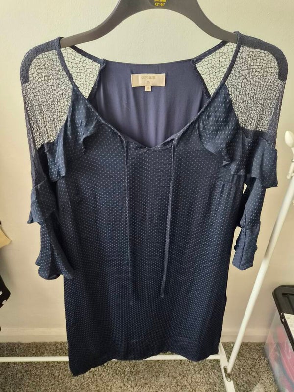Navy spot dress. Size euro 38 =UK size 12