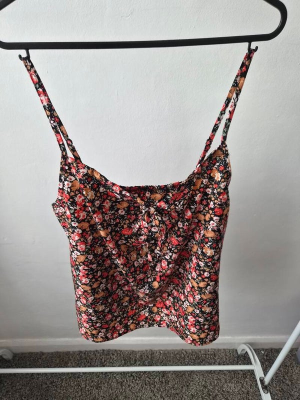 Multicoloured floral vest top. Size large - see measurements