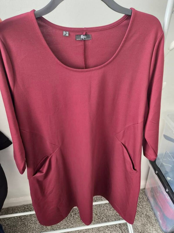Burgundy dress with pockets. Size XL by BPC