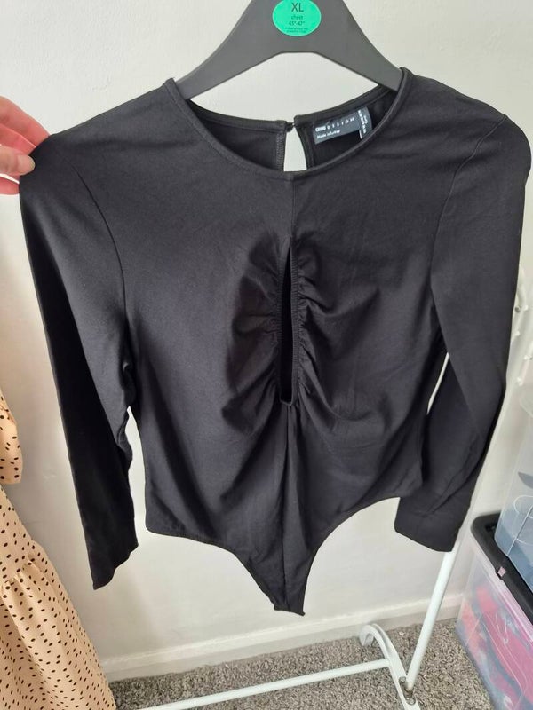 Black thong bodysuit. Size 18 by ASOS