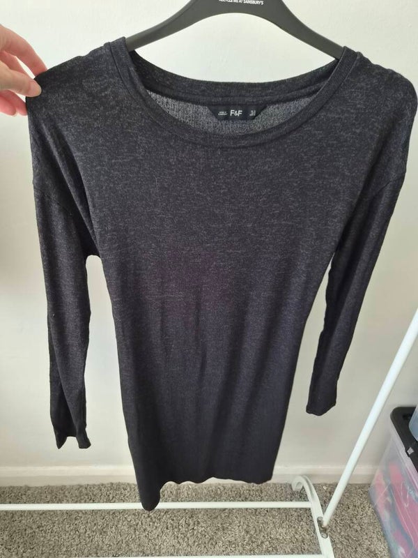 Mottled grey long sleeve dress. Size 12 by F&F