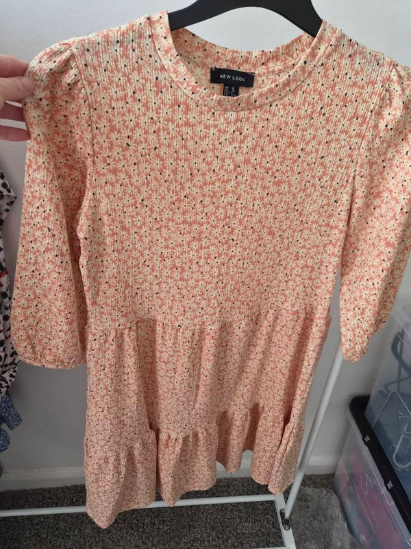 Peach floral dress. Size 10 by New Look