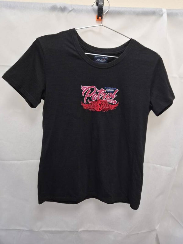 Black short sleeve t-shirt.  Size large -see measurements