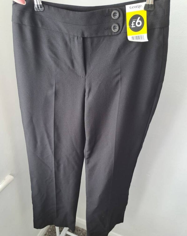 Black trousers by George. Size 8 short.