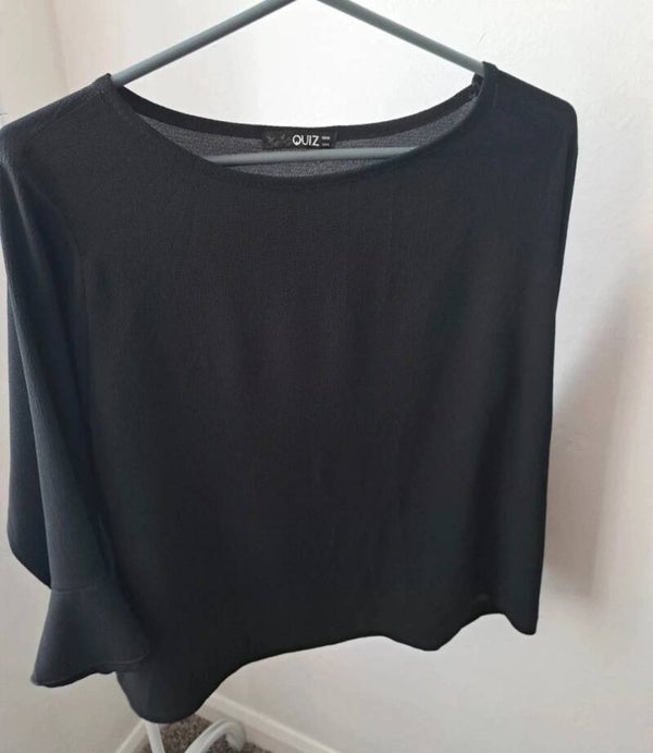 Black long sleeve top. Size 16 by Quiz.