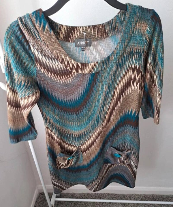 Multicoloured patterned dress. Size 10 by Apricot