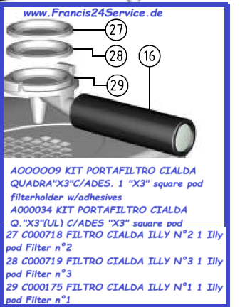 Francis X3 Kit A000034RE Padträger X1 X3 2nd Gen. Pos. 16+29 - *Refurbished Produkt-