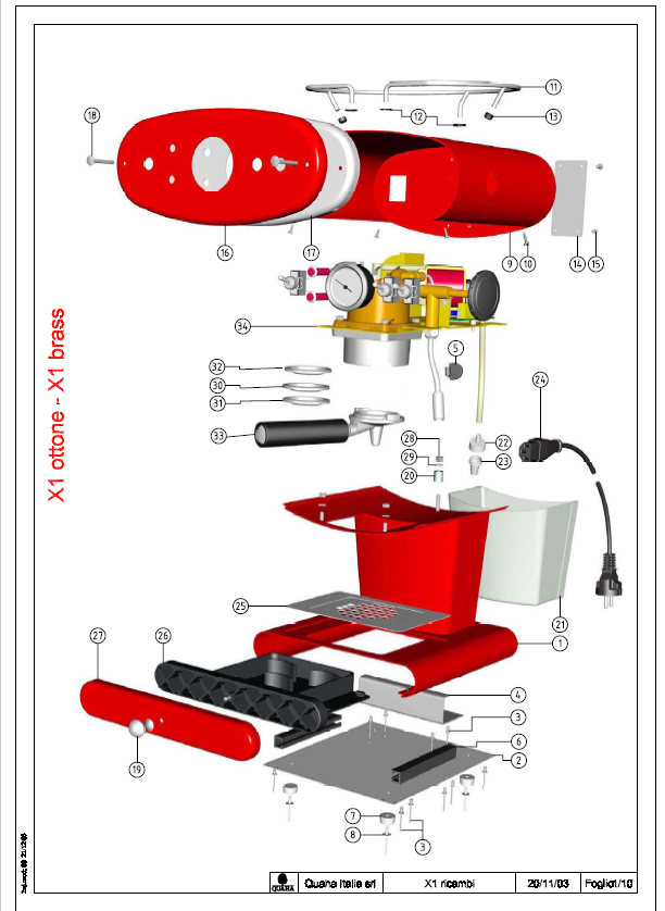 X1-C000073/C000101 Kabel CAVO ALIM. 3X0,75 L. 1,2mt. /CONNETT. (D)