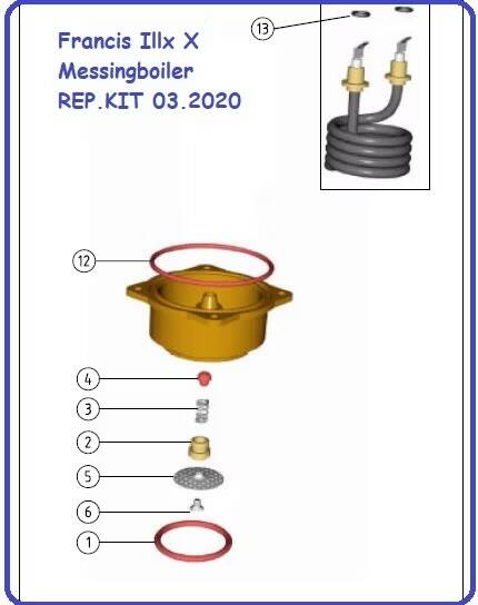 Francis  X1-X5 Feder für das Ventil BOILER-Set-A000116