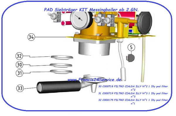 lly  Francis X3 – A000009 KIT Filterhalter nur für Pod 4teilig
