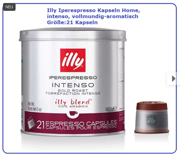 2x Illy Iperespresso Kapseln Home, intenso, vollmundig-aromatisch 18Stück