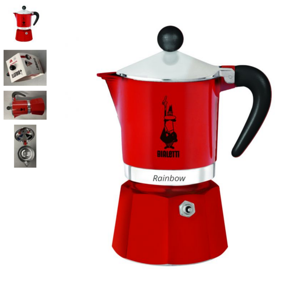 Espressokocher Rainbow 3 Tassen rot BIALETTI