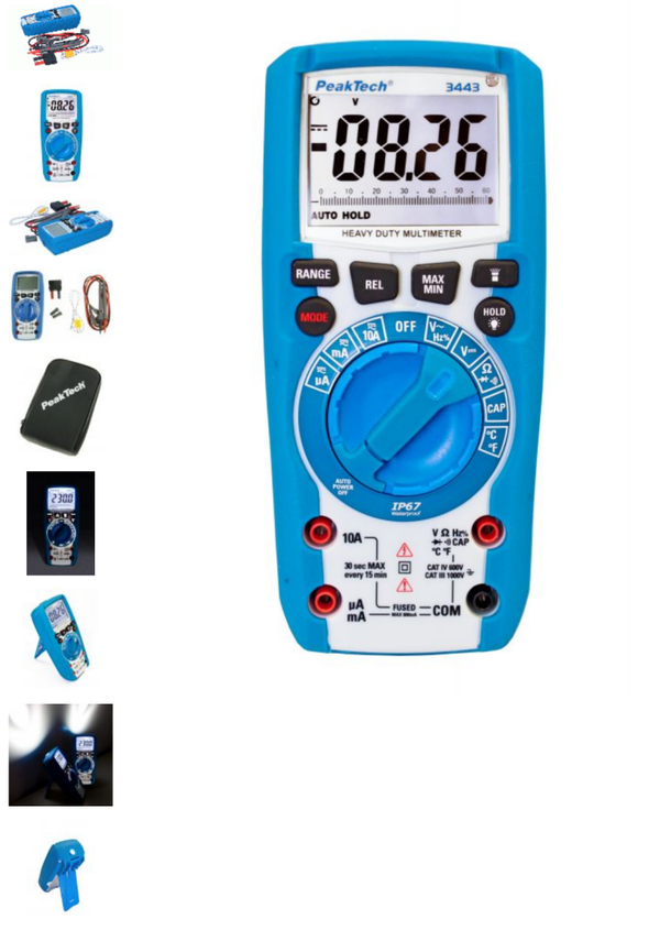 Digitalmultimeter IP67 mit Tastenbeleuchtung