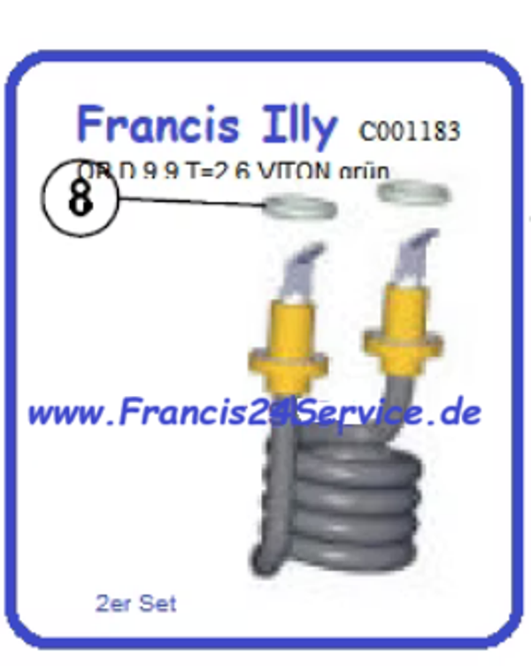 Francis X C001183 OR 0112 VITON GRÜN-Heizung  2 Stück pos 8