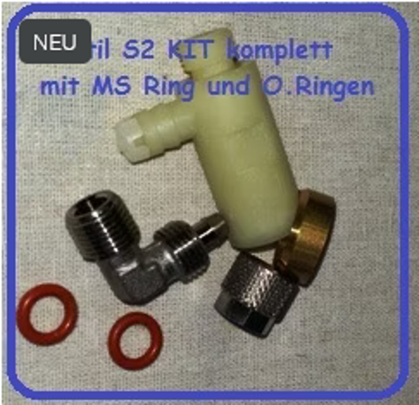 Francis S3 VENTIL-KIT schwarz + Messingring-5030515- 5Teilig