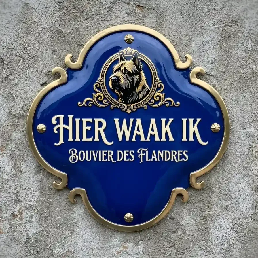 Acryl Bouvier Waakbord - Hier Waak Ik