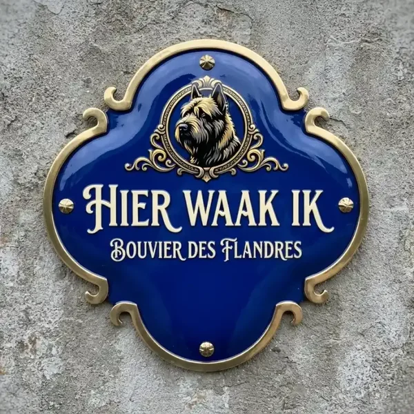 Acryl Bouvier Waakbord - Hier Waak Ik