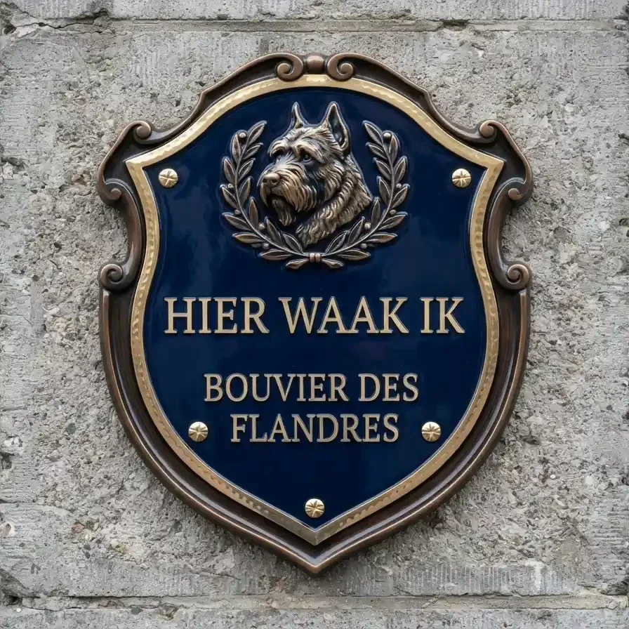 Bouvier Waakbord Schild Acryl 4mm - Hier Waak Ik