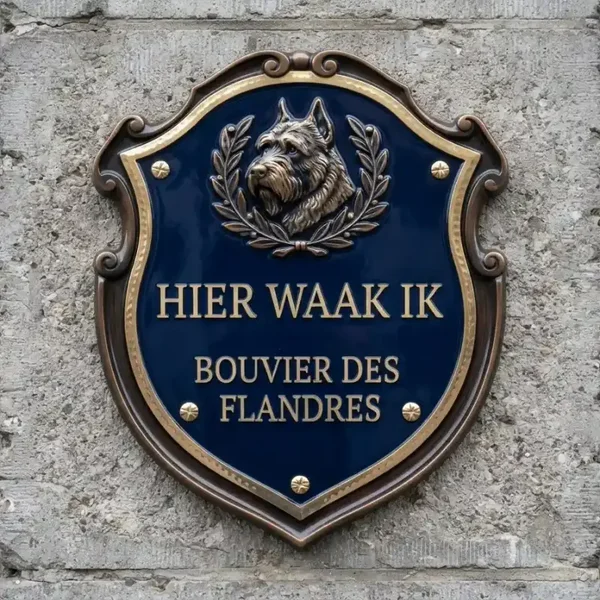 Bouvier Waakbord Schild Acryl 4mm - Hier Waak Ik