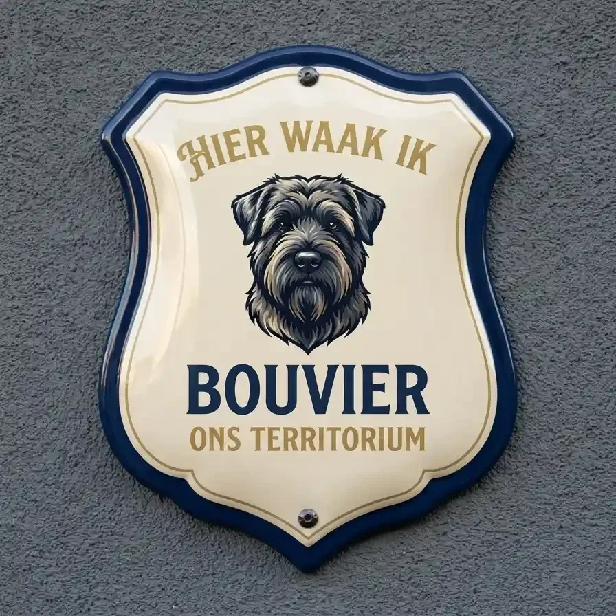 Acryl Bouvier Waakbord Schilld 4mm - Hier Waak Ik