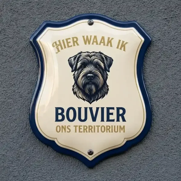 Acryl Bouvier Waakbord Schilld 4mm - Hier Waak Ik