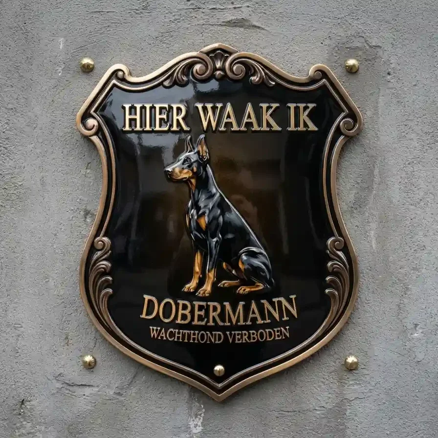Acryl Dobermann Waakbord 4mm - 25x30 / 35x40cm
