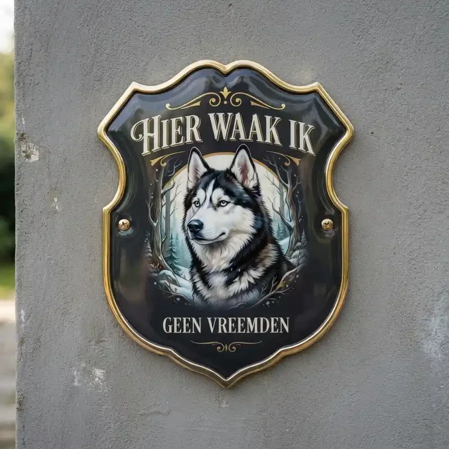Acryl Husky Waakbord Schild 25x30 of 35x40 cm