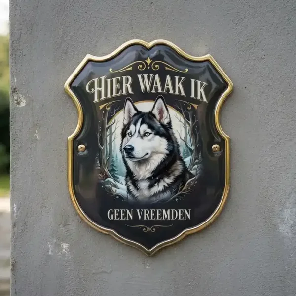Acryl Husky Waakbord Schild 25x30 of 35x40 cm