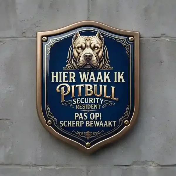 Acryl Pitbull Waakbord Schild