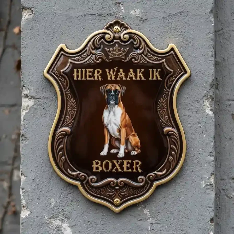 Acryl Waakbord Boxer - Hier Waak Ik