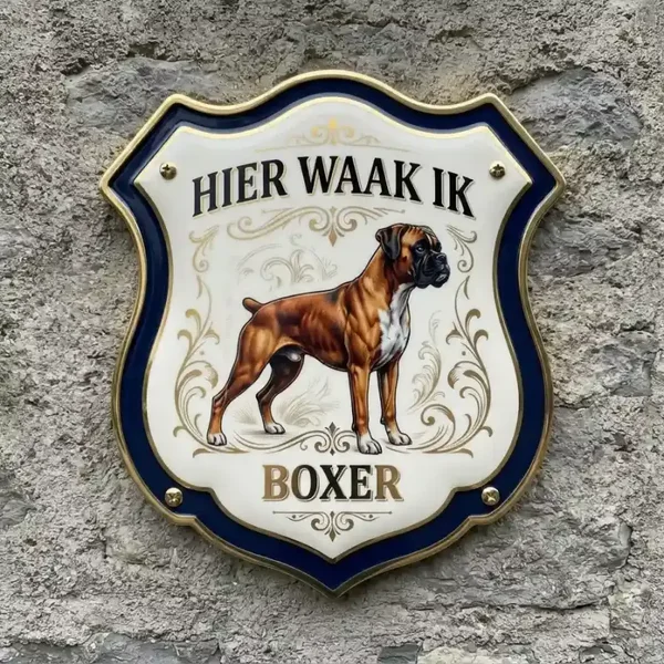 Acryl Waakbord Boxer - Hier Waak Ik