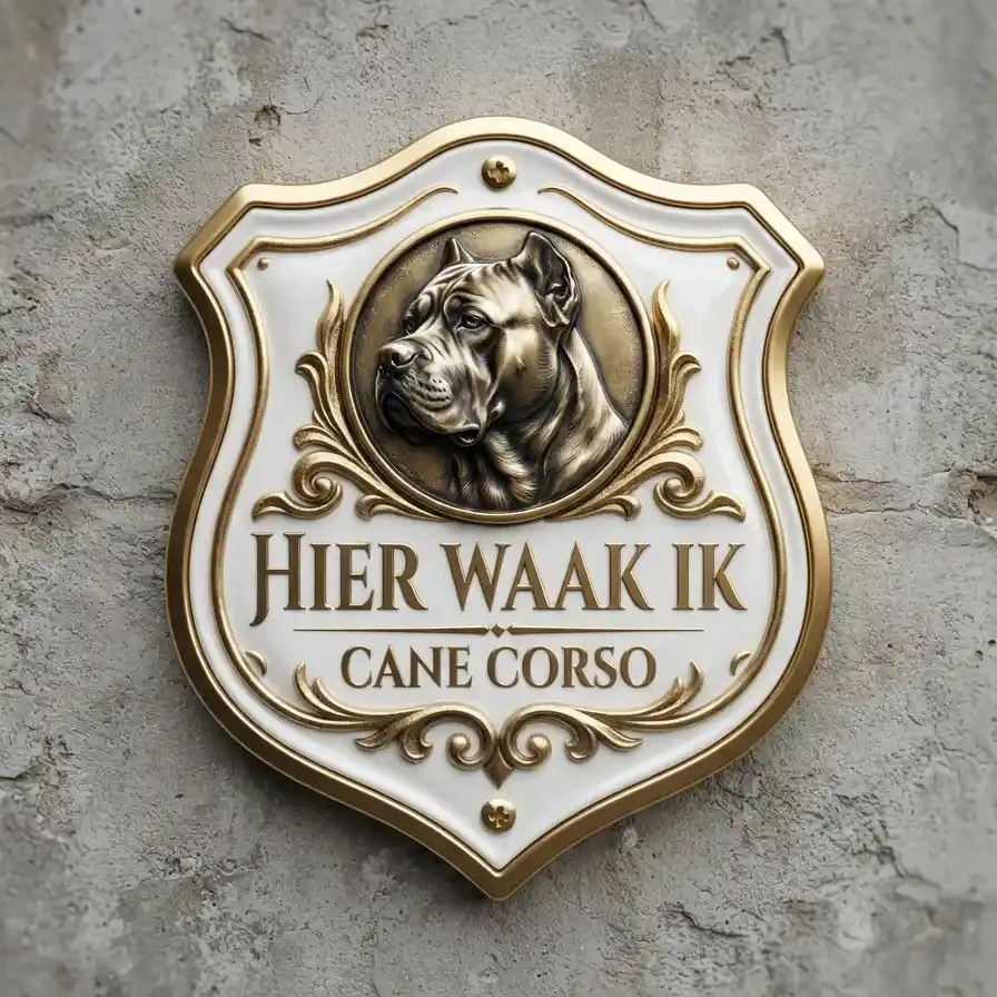 Acryl Waakbord Cane Corso - Hier Waak Ik