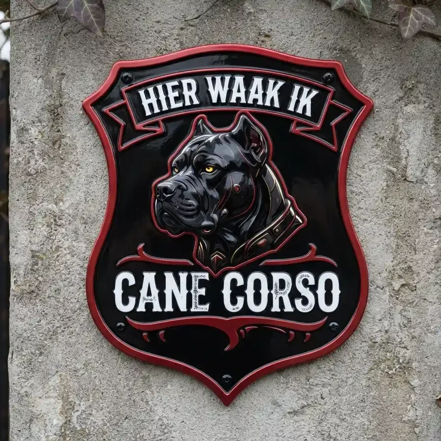 Acryl Waakbord Cane Corso - Hier Waak Ik