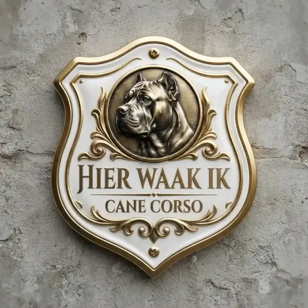 Acryl Waakbord Cane Corso - Hier Waak Ik