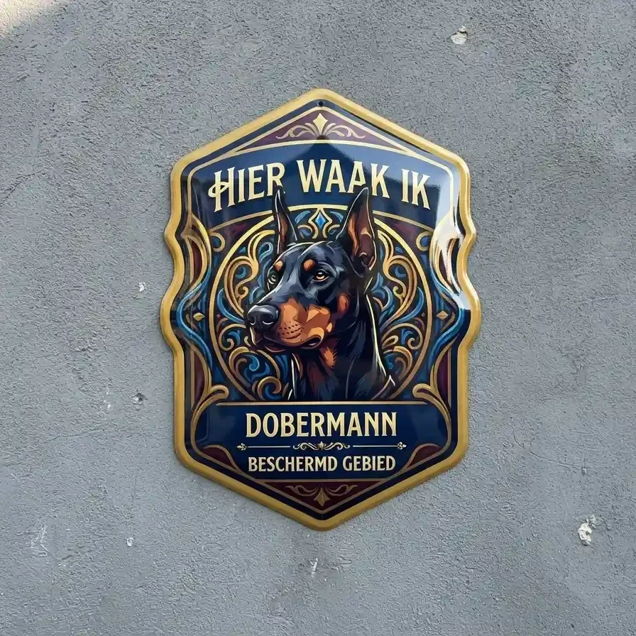 Acryl Waakbord Dobermann - 4mm (Ca. 25x30 / 35x40)
