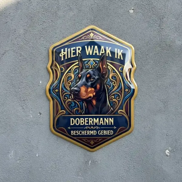Acryl Waakbord Dobermann - 4mm (Ca. 25x30 / 35x40)