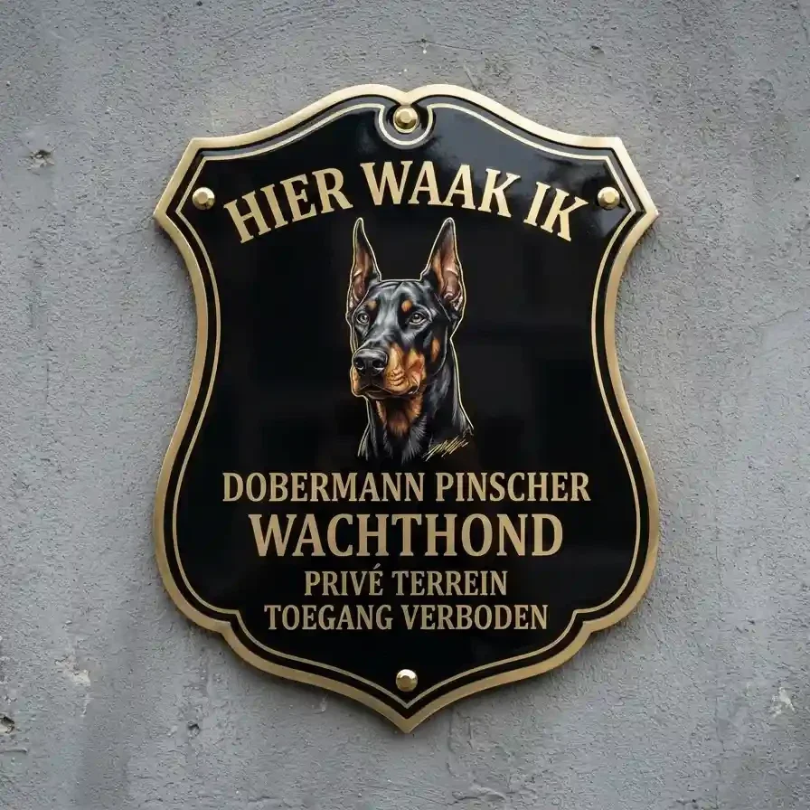 Acryl Waakbord Dobermann - 25x30 / 35x40