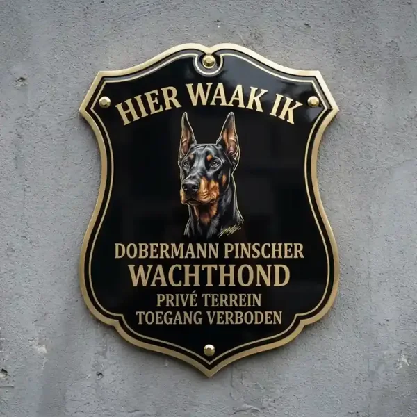 Acryl Waakbord Dobermann - 25x30 / 35x40