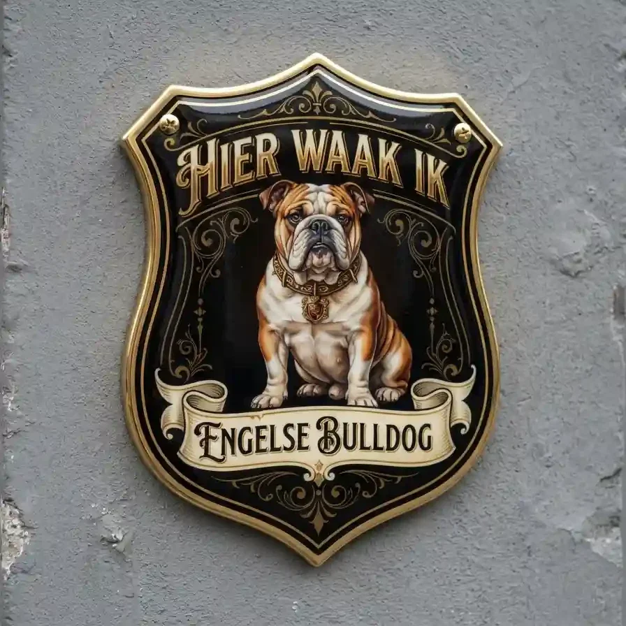 Waakbord Engelse Bulldog Acryl 4mm