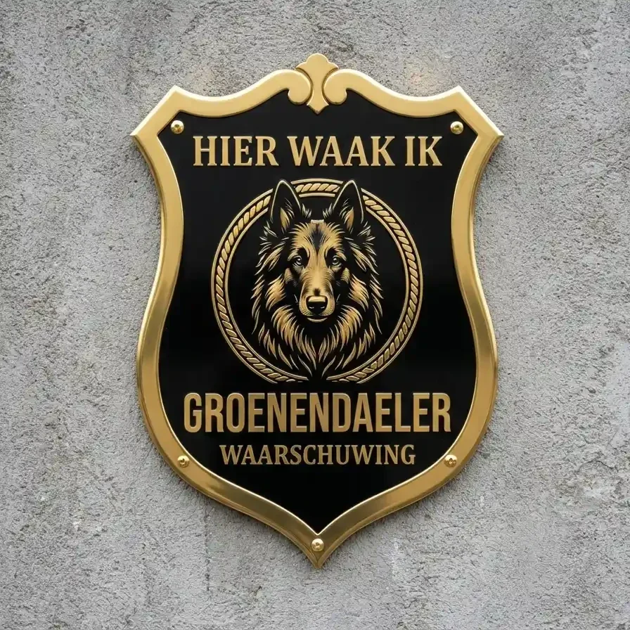 Groenendaeler Waakbord Schild Hier Waak Ik 4mm