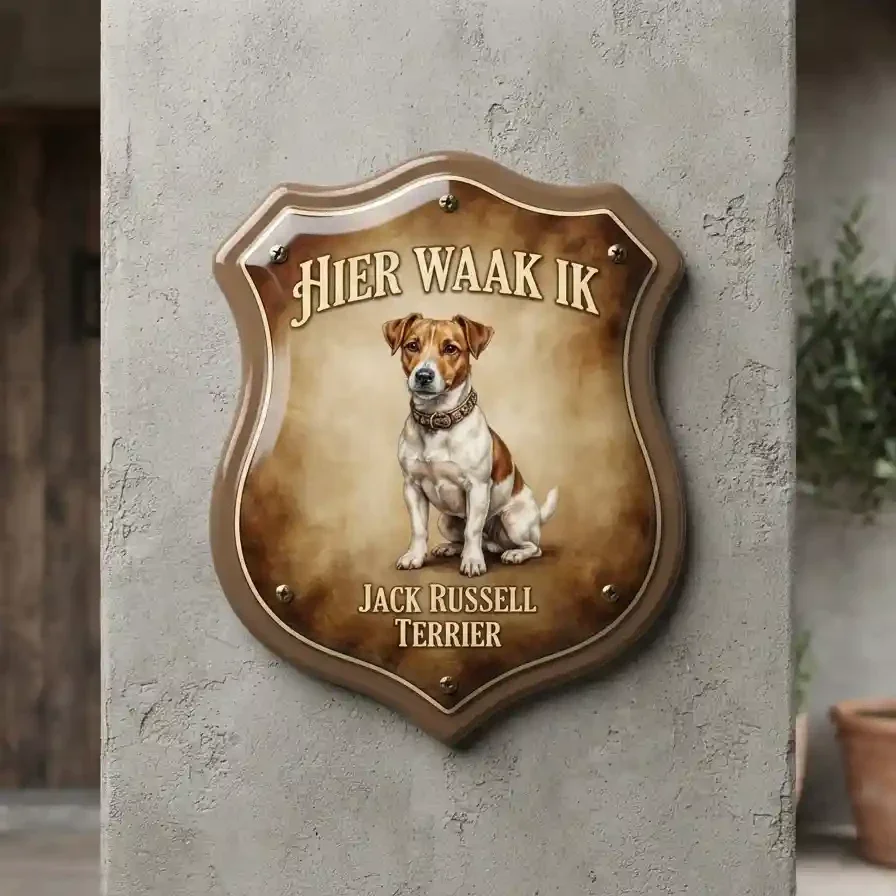 Waakbord Jack Russell Terrier - Heraldisch Schild