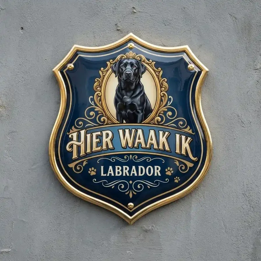 ​Waakbord Labrador - Hier Waak Ik (Acryl 4mm)