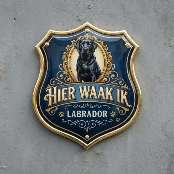 ​Waakbord Labrador - Hier Waak Ik (Acryl 4mm)