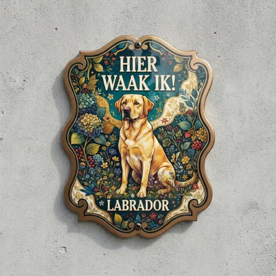 Waakbord Labrador - Hier waak ik