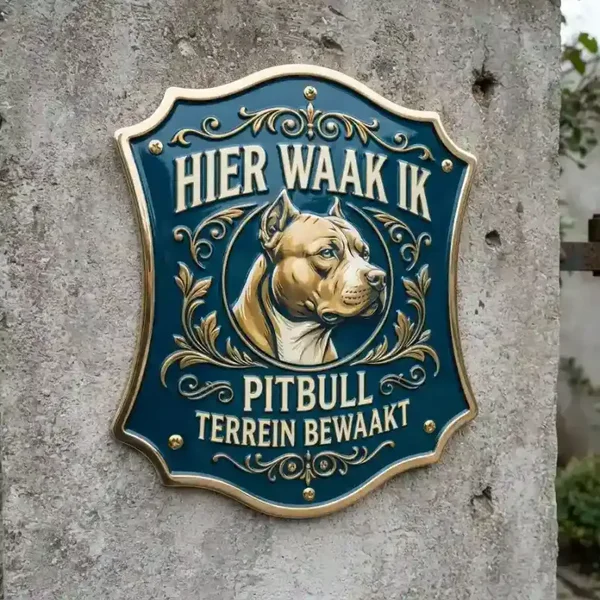 Acryl 4mm Waakbord Pitbull - Hier Waak Ik