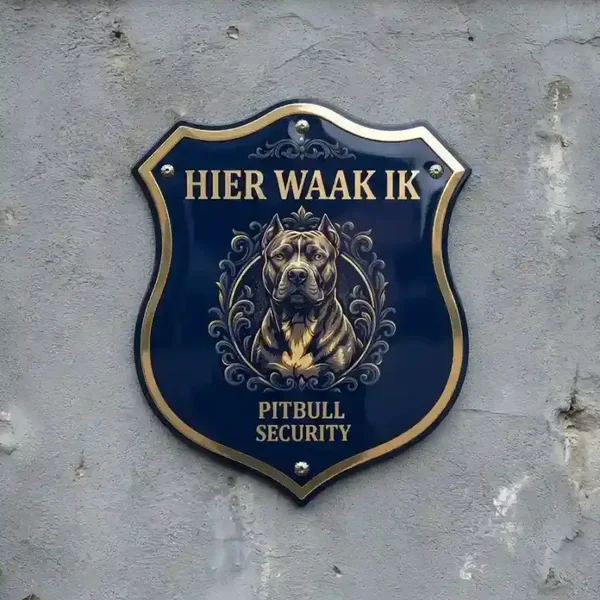 Waakbord Pitbull - Acryl Schild 'HIER WAAK IK'
