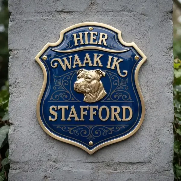 Luxe Acryl Waakbord Stafford - Klassiek Schild (Blauw/Goud