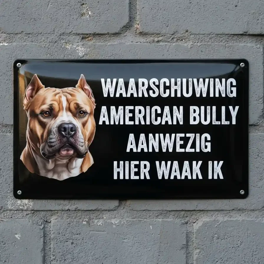 Waakbord American Bully - Vol Metaal